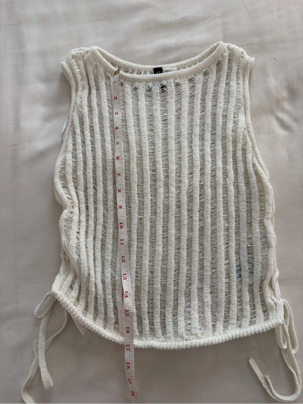 H&M Cream Ribbed Knit Side-Tie Tank - Picture 7 of 7